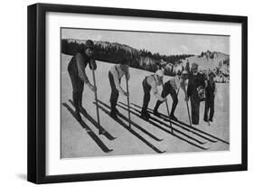 View of Skiers Posed and Ready for a Race - La Porte, CA-Lantern Press-Framed Art Print