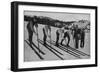 View of Skiers Posed and Ready for a Race - La Porte, CA-Lantern Press-Framed Art Print