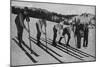 View of Skiers Posed and Ready for a Race - La Porte, CA-Lantern Press-Mounted Art Print