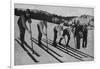 View of Skiers Posed and Ready for a Race - La Porte, CA-Lantern Press-Framed Art Print