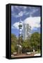 View of Sky Tower from Albert Park, Auckland, North Island, New Zealand, Pacific-Ian-Framed Stretched Canvas