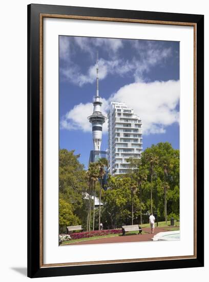 View of Sky Tower from Albert Park, Auckland, North Island, New Zealand, Pacific-Ian-Framed Photographic Print