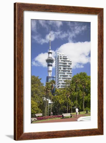 View of Sky Tower from Albert Park, Auckland, North Island, New Zealand, Pacific-Ian-Framed Photographic Print