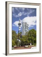 View of Sky Tower from Albert Park, Auckland, North Island, New Zealand, Pacific-Ian-Framed Photographic Print