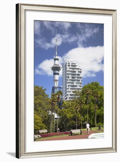 View of Sky Tower from Albert Park, Auckland, North Island, New Zealand, Pacific-Ian-Framed Photographic Print