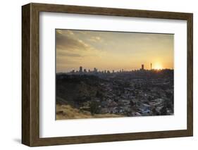 View of skyline at sunset, Johannesburg, Gauteng, South Africa, Africa-Ian Trower-Framed Photographic Print