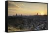 View of skyline at sunset, Johannesburg, Gauteng, South Africa, Africa-Ian Trower-Framed Stretched Canvas