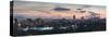 View of Skyline of Coastal Area of Fukuoka at Sunset, Kyushu, Japan-Ian Trower-Stretched Canvas