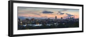 View of Skyline of Coastal Area of Fukuoka at Sunset, Kyushu, Japan-Ian Trower-Framed Photographic Print