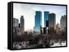 View of Skyscrapers from Central Park in Winter - Manhattan - New York City - United States - USA-Philippe Hugonnard-Framed Stretched Canvas