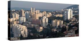 View of skyscrapers, Mount Carmel, Haifa, Israel-null-Stretched Canvas