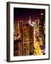 View of Skyscrapers of Times Square and 42nd Street at Night-Philippe Hugonnard-Framed Photographic Print