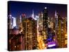 View of Skyscrapers of Times Square and 42nd Street at Night-Philippe Hugonnard-Stretched Canvas