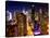 View of Skyscrapers of Times Square and 42nd Street at Night-Philippe Hugonnard-Stretched Canvas