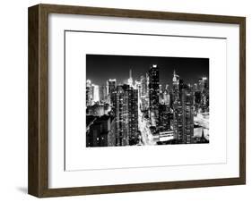 View of Skyscrapers of Times Square and 42nd Street at Night-Philippe Hugonnard-Framed Art Print