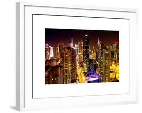 View of Skyscrapers of Times Square and 42nd Street at Night-Philippe Hugonnard-Framed Art Print