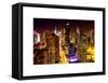 View of Skyscrapers of Times Square and 42nd Street at Night-Philippe Hugonnard-Framed Stretched Canvas