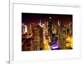 View of Skyscrapers of Times Square and 42nd Street at Night-Philippe Hugonnard-Framed Art Print