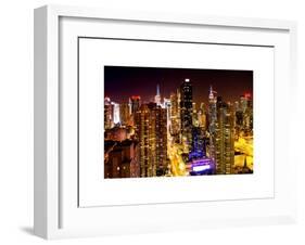 View of Skyscrapers of Times Square and 42nd Street at Night-Philippe Hugonnard-Framed Art Print