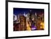 View of Skyscrapers of Times Square and 42nd Street at Night-Philippe Hugonnard-Framed Art Print