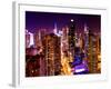 View of Skyscrapers of Times Square and 42nd Street at Pink Night-Philippe Hugonnard-Framed Photographic Print