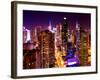 View of Skyscrapers of Times Square and 42nd Street at Pink Night-Philippe Hugonnard-Framed Photographic Print