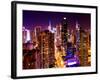 View of Skyscrapers of Times Square and 42nd Street at Pink Night-Philippe Hugonnard-Framed Photographic Print