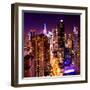 View of Skyscrapers of Times Square and 42nd Street at Pink Night-Philippe Hugonnard-Framed Photographic Print