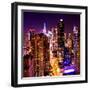 View of Skyscrapers of Times Square and 42nd Street at Pink Night-Philippe Hugonnard-Framed Photographic Print