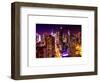 View of Skyscrapers of Times Square and 42nd Street at Pink Night-Philippe Hugonnard-Framed Art Print