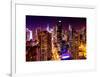 View of Skyscrapers of Times Square and 42nd Street at Pink Night-Philippe Hugonnard-Framed Art Print