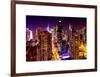 View of Skyscrapers of Times Square and 42nd Street at Pink Night-Philippe Hugonnard-Framed Art Print