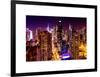 View of Skyscrapers of Times Square and 42nd Street at Pink Night-Philippe Hugonnard-Framed Art Print