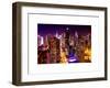 View of Skyscrapers of Times Square and 42nd Street at Pink Night-Philippe Hugonnard-Framed Art Print