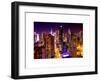 View of Skyscrapers of Times Square and 42nd Street at Pink Night-Philippe Hugonnard-Framed Art Print