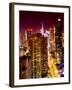 View of Skyscrapers of Times Square and 42nd Street at Red Night-Philippe Hugonnard-Framed Photographic Print