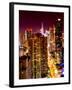 View of Skyscrapers of Times Square and 42nd Street at Red Night-Philippe Hugonnard-Framed Photographic Print