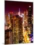 View of Skyscrapers of Times Square and 42nd Street at Red Night-Philippe Hugonnard-Mounted Photographic Print