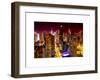 View of Skyscrapers of Times Square and 42nd Street at Red Night-Philippe Hugonnard-Framed Art Print