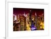 View of Skyscrapers of Times Square and 42nd Street at Red Night-Philippe Hugonnard-Framed Art Print