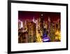 View of Skyscrapers of Times Square and 42nd Street at Red Night-Philippe Hugonnard-Framed Art Print