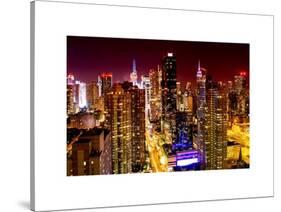 View of Skyscrapers of Times Square and 42nd Street at Red Night-Philippe Hugonnard-Stretched Canvas