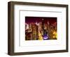 View of Skyscrapers of Times Square and 42nd Street at Red Night-Philippe Hugonnard-Framed Art Print