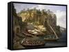 View of Small Marina at Sorrento-Jacob Philipp Hackert-Framed Stretched Canvas