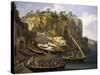 View of Small Marina at Sorrento-Jacob Philipp Hackert-Stretched Canvas