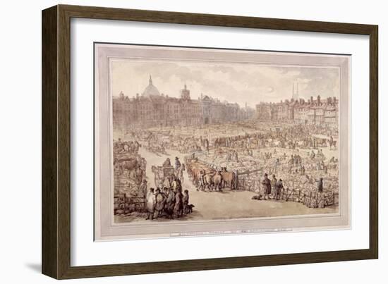 View of Smithfield Market, London, 1810-Thomas Rowlandson-Framed Giclee Print