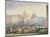 View of Smithfield Market with Figures and Animals, City of London, 1824-George Sidney Shepherd-Mounted Giclee Print