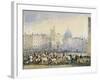 View of Smithfield Market with Figures and Animals, City of London, 1824-George Sidney Shepherd-Framed Giclee Print