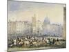 View of Smithfield Market with Figures and Animals, City of London, 1824-George Sidney Shepherd-Mounted Giclee Print