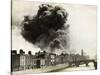 View of Smoke Coming from Damaged Building in Dublin-null-Stretched Canvas